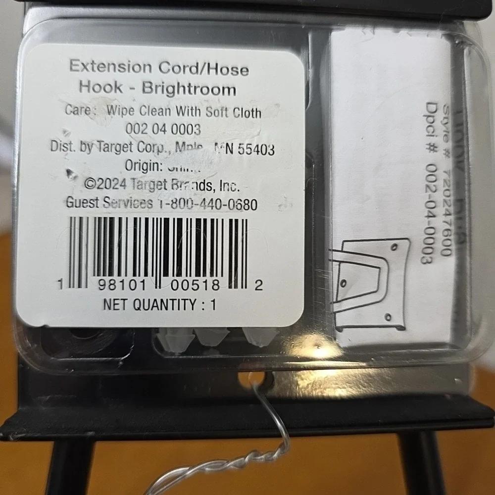 Extention Cord Hose‎ Hook Black